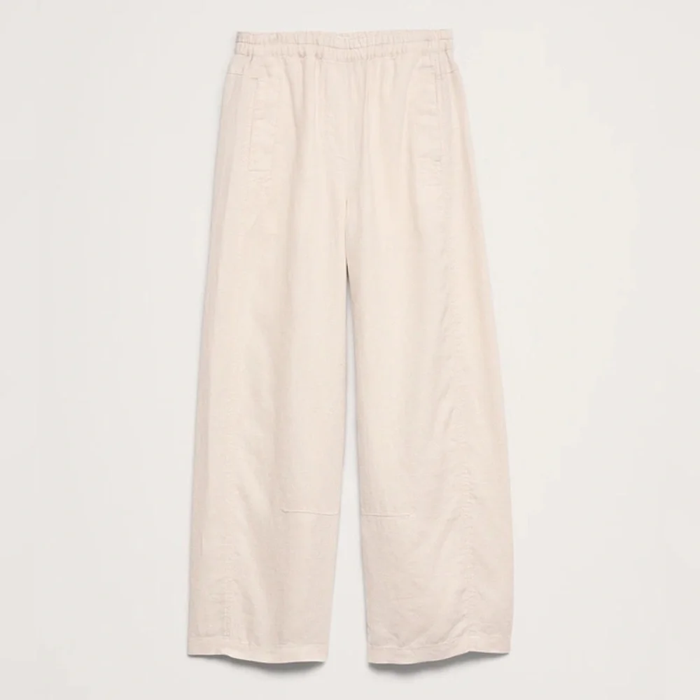NWT! Banana Republic Cream Mid-Rise Relaxed Painter Pull-On Pant in Linen 🩷